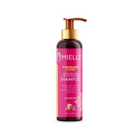 Mielle Pomegranate & Honey Moisturizing & Detangling Shampoo 355ml for Gentle Cleansing, Hair Hydration, Detangling and Healthy Looking Hair
