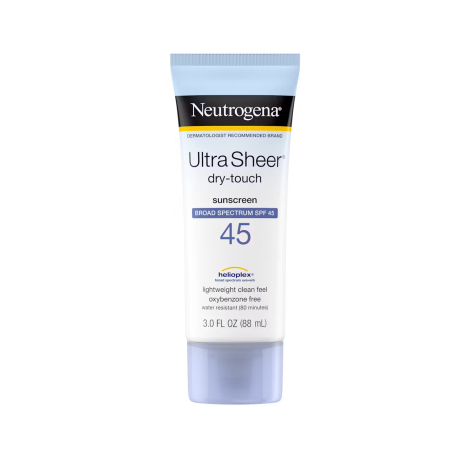 Neutrogena Ultra Sheer Dry Touch Sunscreen SPF45 88ml for Broad Spectrum UVA UVB Protection, Lightweight Daily Wear and Non Greasy Matte Finish