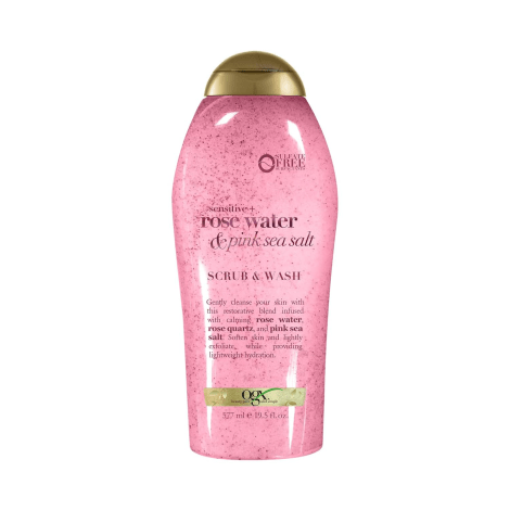 Ogx Sensitive Rose Water & Pink Sea Salt Scrub & Wash 577ml